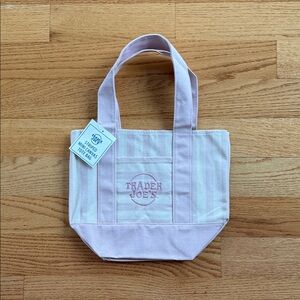 Trader Joe's Pink Stripe Mini Tote Bag